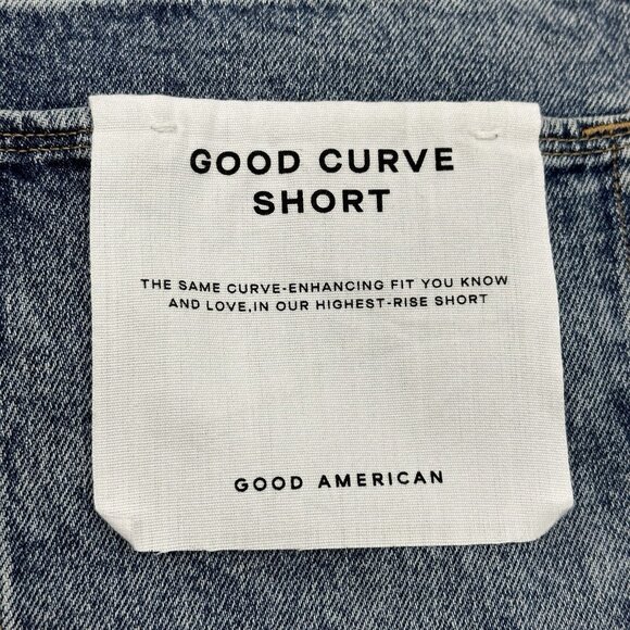 Good American Good Curves Women's Plus Size 26 Distressed Denim Jean Shorts NWT - Picture 13 of 14